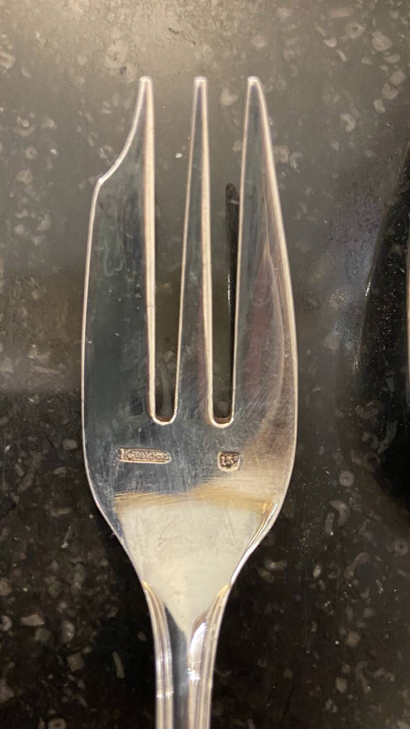 Set of 11 silver-plated cake/oyster forks Guildart 1960 vintage