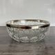Vintage salad bowl in moulded glass and silver-plated metal.