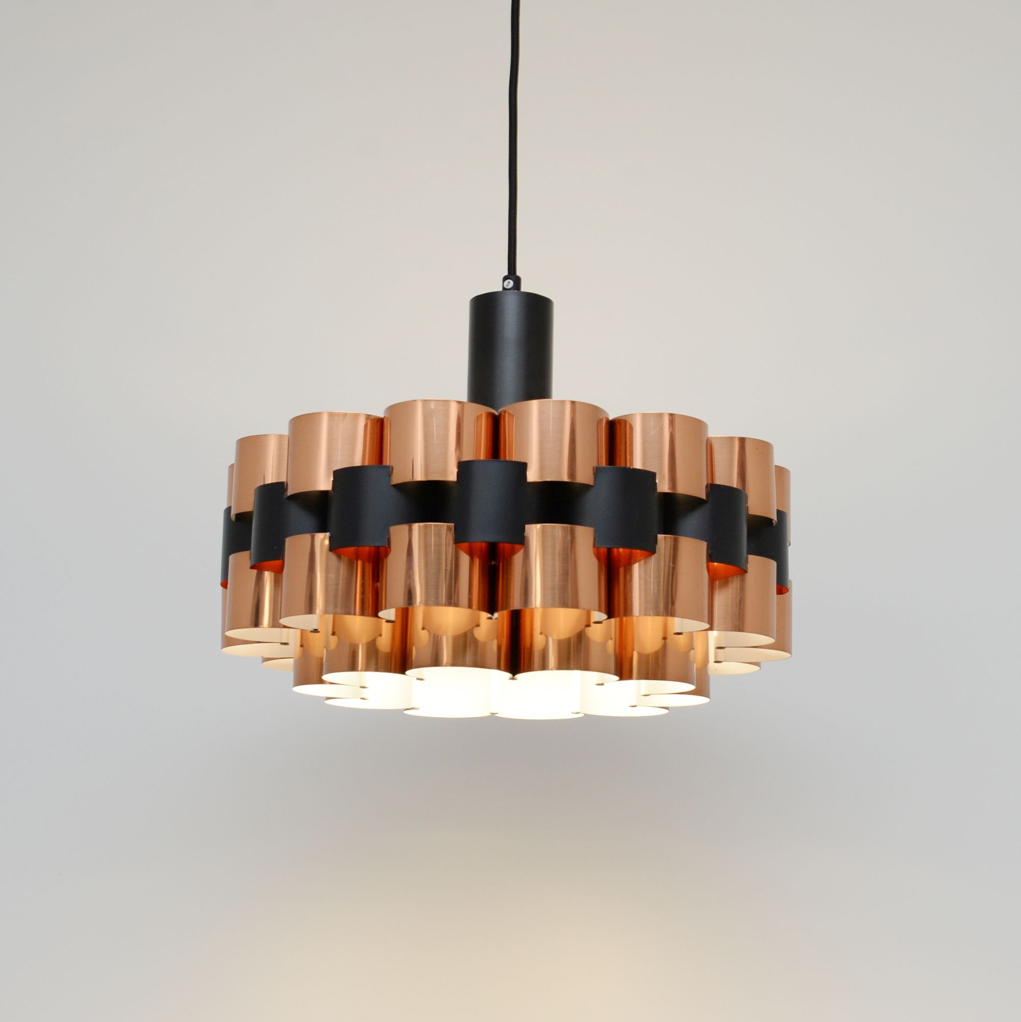 Copper lamp designed by Wener Schou for Coronell Elektro, 1970s