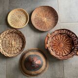 Set of 5 baskets for wall decoration