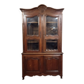 Buffet-Bibliothéque a deux-corps époque Louis XV, réalisé en chêne massif