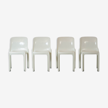 Suite de 4 chaises Solène par Vico Magistretti pour Artemide 1968