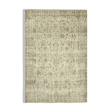 Handmade oriental beige carpet 182 cm x 271 cm