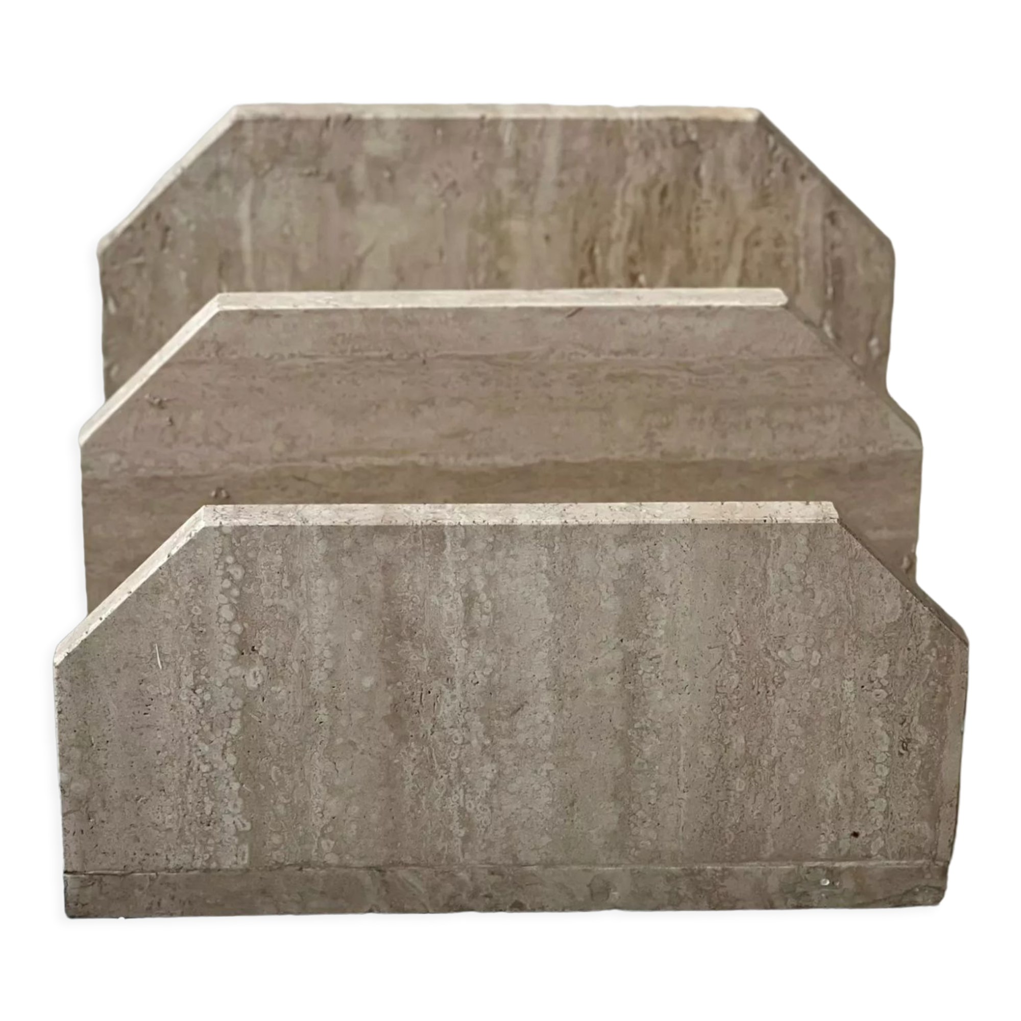 Travertine magazine holder, italy 1970