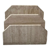 Travertine magazine holder, italy 1970