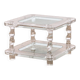 French Coffee Table Lucite and Glass Maison Romeo, 1970s