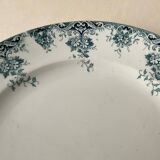 Large antique Saint Amand plate – Blue decorated earthenware – 29.5 cm