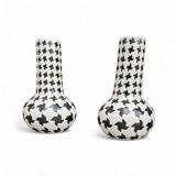 2 x ceramic / Pied de Poule vases / 1980s
