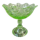 Footed glass compote in uraline, Victorian style – EAPG, early 20th century