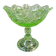 Footed glass compote in uraline, Victorian style – EAPG, early 20th century