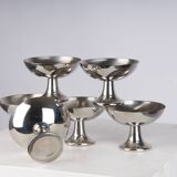 Set of 6 Alfra Alessi ice cream cups in 10/18 stainless steel