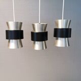 Three beautiful smaller pulley-shaped hanging lamps 1970-80s Denmark.