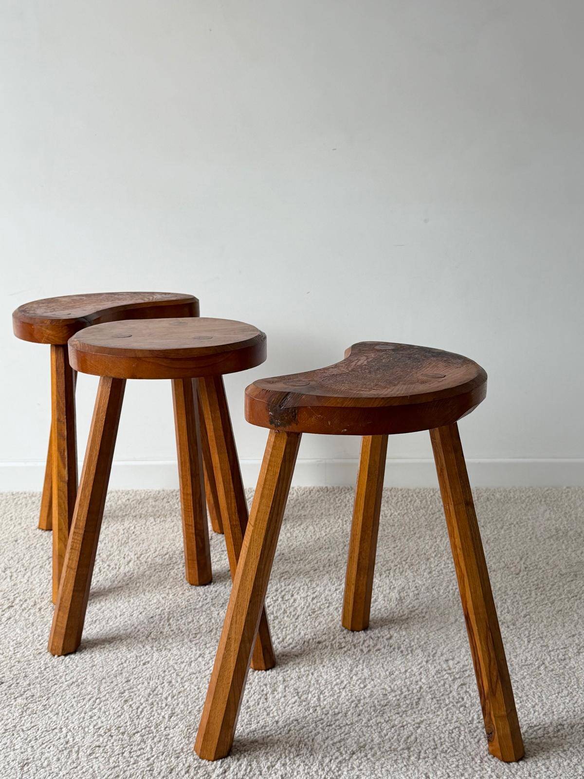 Vintage tripod stool trio