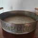 Aperitif serving tray in sheet metal with folding wooden cuffs
