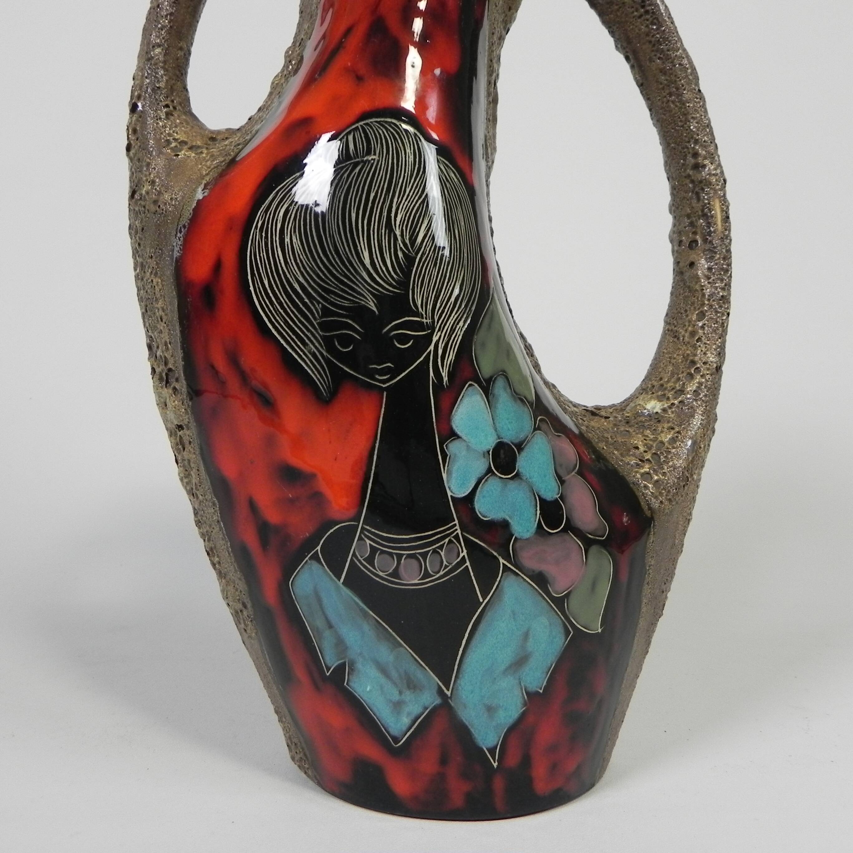 Vallauris Fat Lava Vase, 1950s