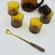 Vintage Sangria Service in Amber Glass and Wood