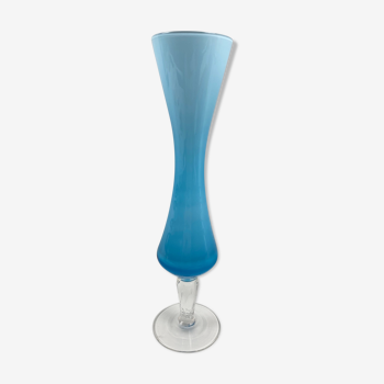 Blue opaline vase 26cm