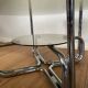 Coffee table chrome and smoked glass round 70s space age