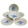 Six Art Deco Digoin earthenware soup bowls with blue rose motif