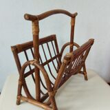 Vintage rattan magazine holder