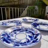 4 assiettes anciennes de Sarreguemines opaques