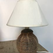 Paire de pieds de lampes vintage en rotin