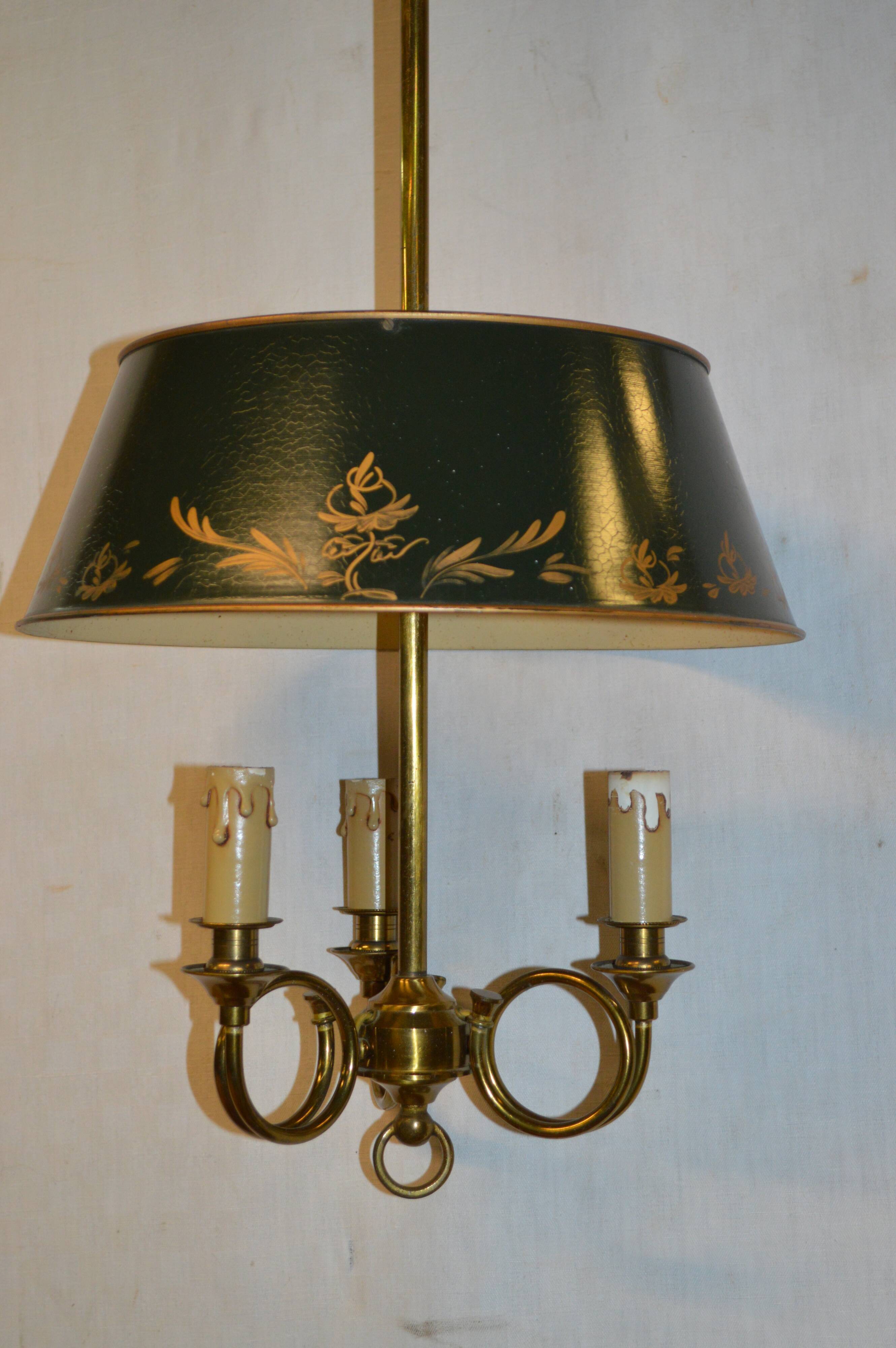 Lustre bouillotte en fer et laiton