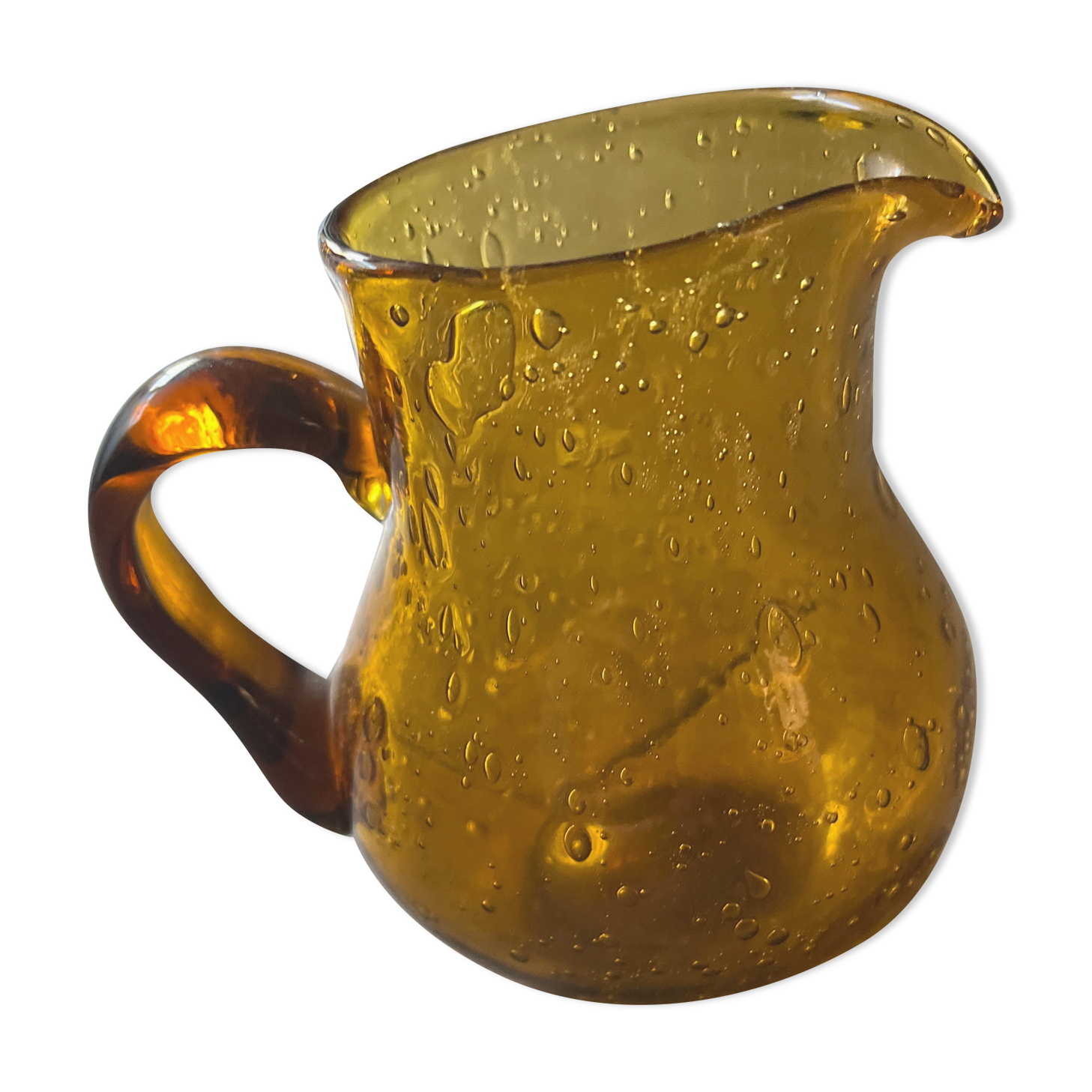 Small bubble blown glass vase, Verrerie Biot