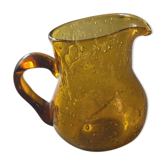 Small bubble blown glass vase, Verrerie Biot