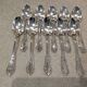 10 silver-plated metal coffee spoons, PG style, Art Nouveau flowers.