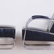 Bauhaus Armchair with Stool in Chrome attributed to Mücke-Melder, Czech, 1930s, Set of 2