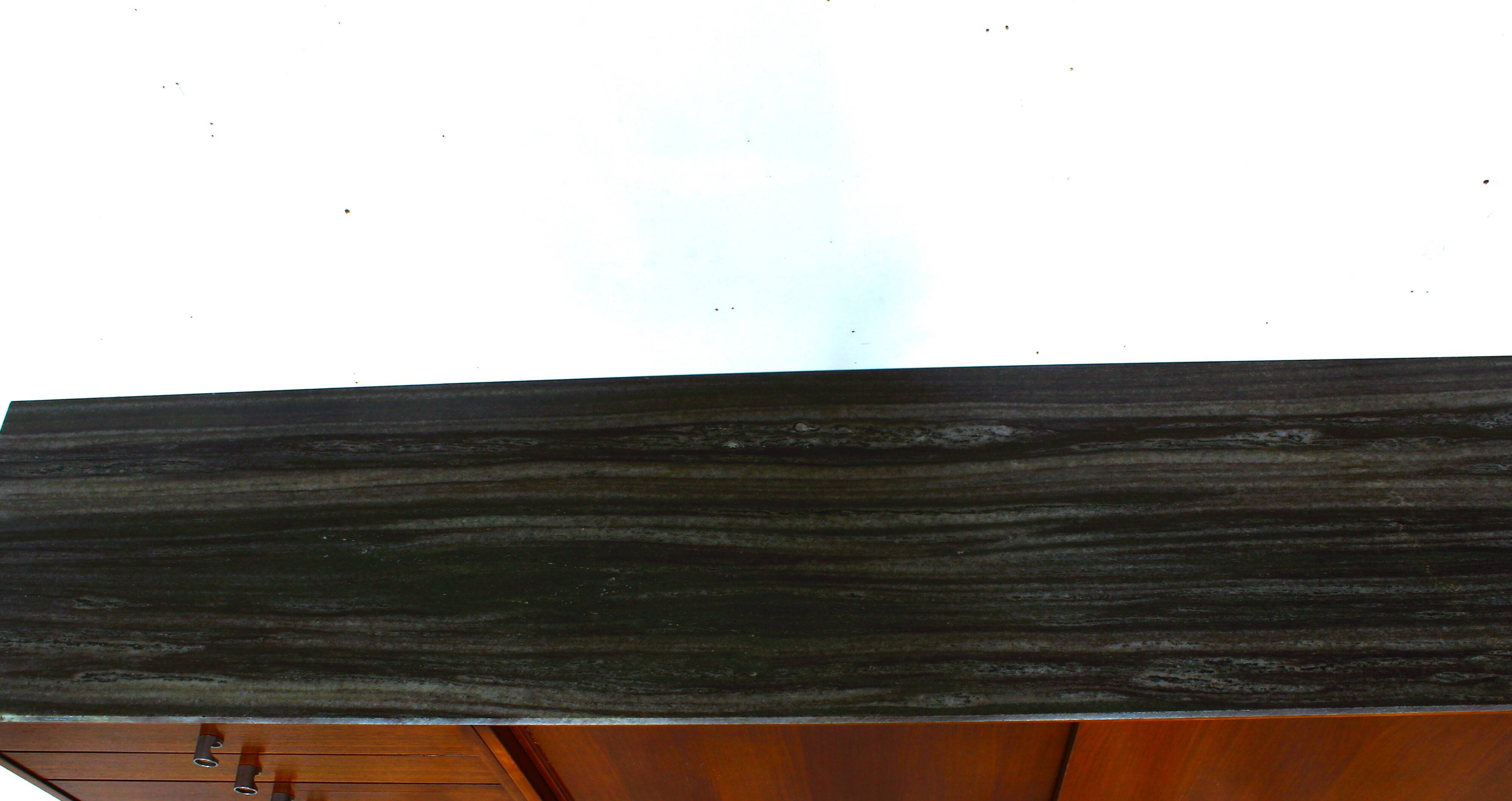 Suspended teak buffet from the 1970s.