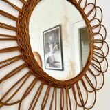 Vintage rattan mirror from the 60s