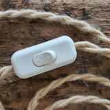 Vintage tulip-shaped portable lamp in frosted glass