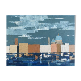 Tableau hsp « venise» par jean-francois devaliere (1926-2021)