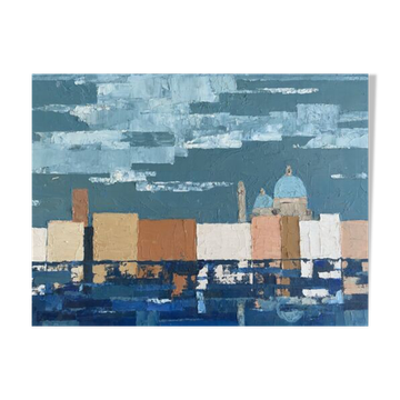 Tableau hsp « venise» par jean-francois devaliere (1926-2021)