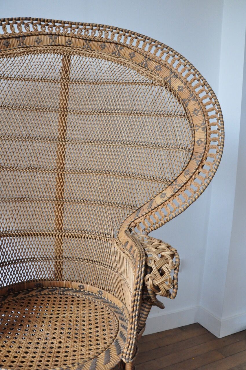 Fauteuil Emmanuelle en rotin et osier