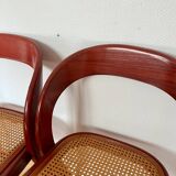 Set of 4 Baumann caned gondola chairs