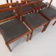 Suite of 6 vintage Scandinavian teak and skai chairs from the 60s