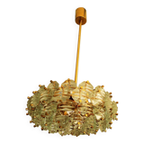 Lustre Kinkeldey en plaqué or et verre à facettes, années 1960