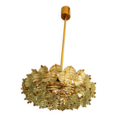 Lustre Kinkeldey en plaqué or et verre à facettes, années 1960