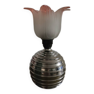 Vintage ball lamp and tulip with pink edges