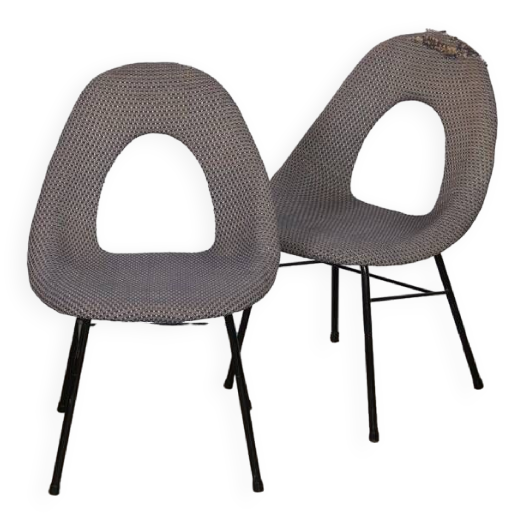 Suite de 2 chaises vintage, fabrication tchèque, 1960