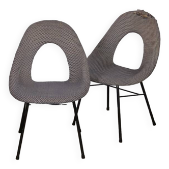 Suite de 2 chaises vintage, fabrication tchèque, 1960