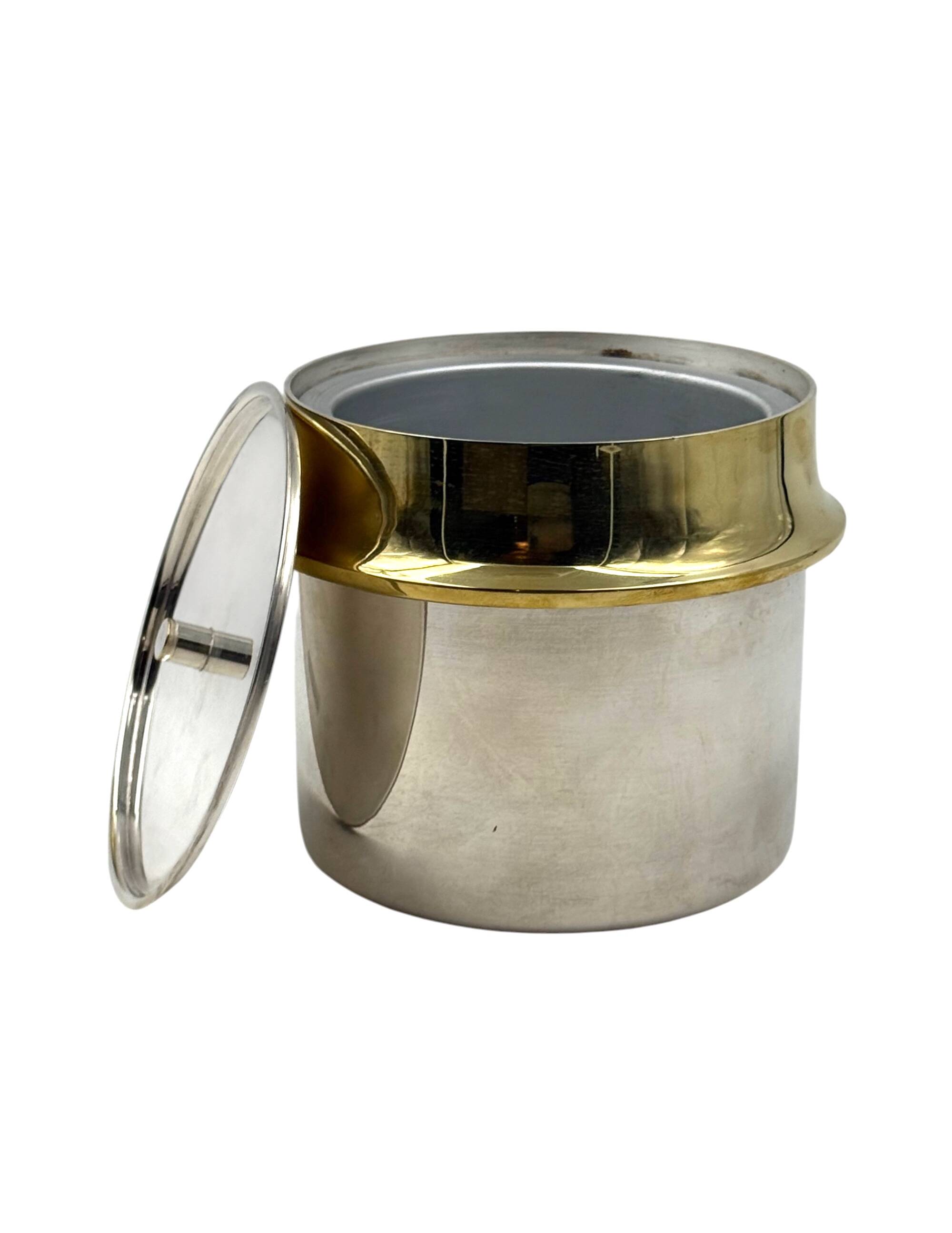 Hollywood regency gold Ice Bucket, Italy ca. 1980s