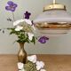 Vintage art deco globe pendant light in white and gold frosted glass