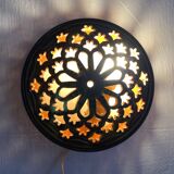Pair of enamelled terracotta wall lights