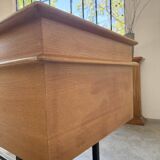 Modernist 50s oak metal desk