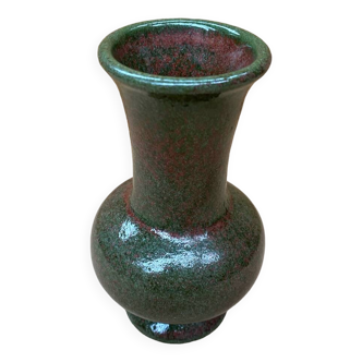 Ancien vase le cep grès vert & rouge made in france vintage