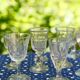 Assortment of 15 mismatched vintage liqueur glasses